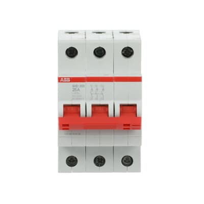 Рубильник ABB SHD203/25 AC/DC 3P 25A 10кА 2CDD273111R0025