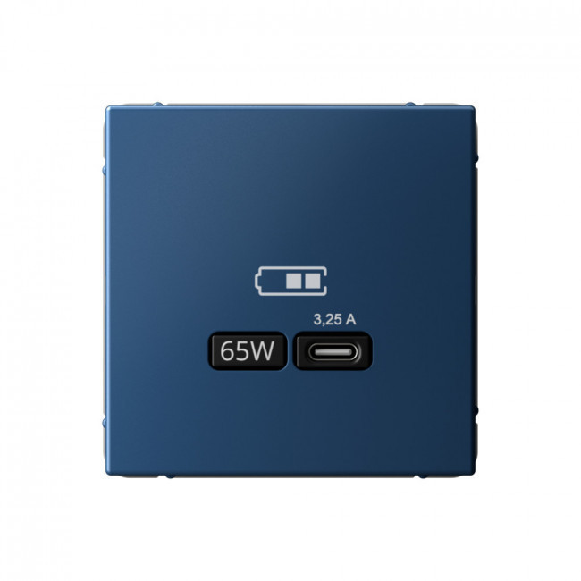 Зарядное устройство USB тип-С 65Вт высокоскор.заряд. QC, PD, механизм, Schneider Electric Art Gallery Аквамарин GAL001127