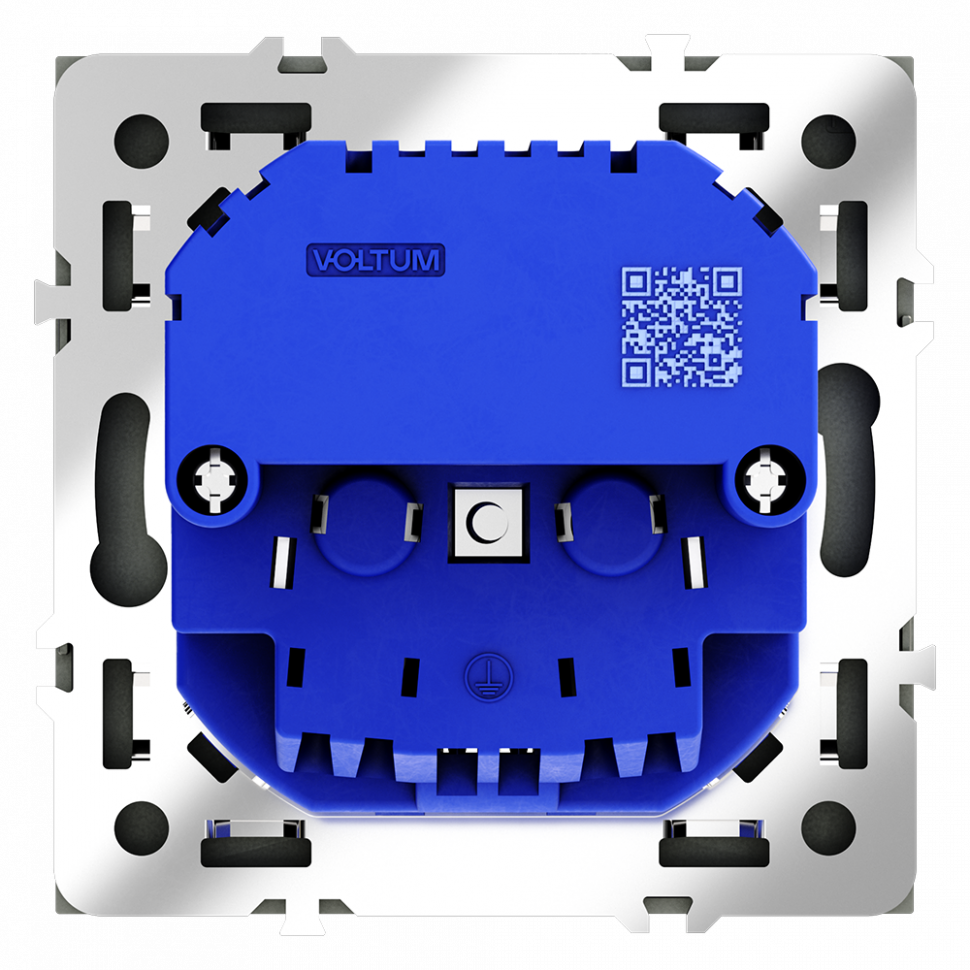 Розетка встраиваемая VOLTUM S70 с заземлением и защитными шторками, 16А, с USB, A+С, (графит) VLS040507