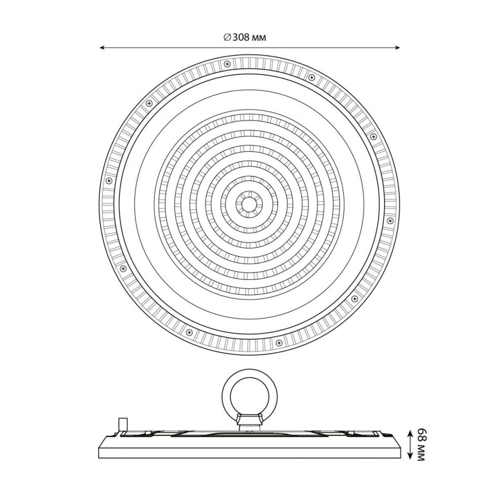 Промышленный светильник Uniel ULY-U37D-200W/4000K IP65 GREY UL-00012785