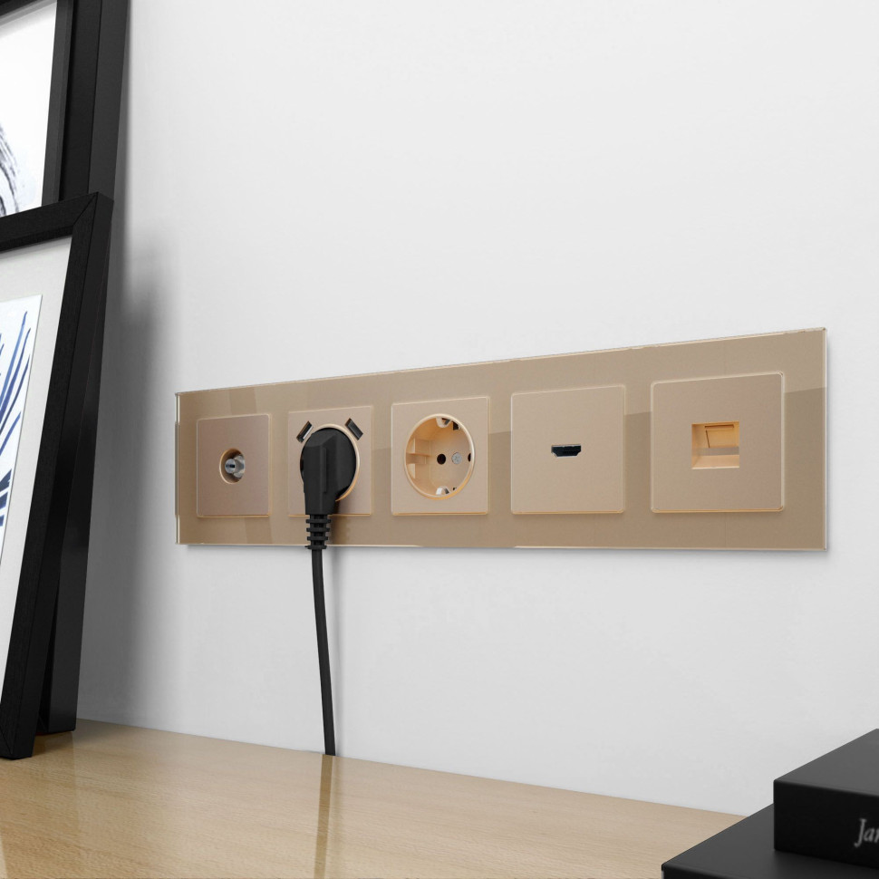 Накладка для розетки HDMI шампань W1196011