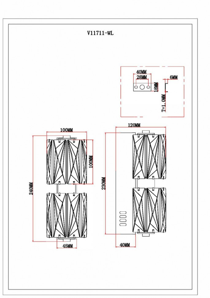 Настенный светильник Moderli Prismique V11711-WL