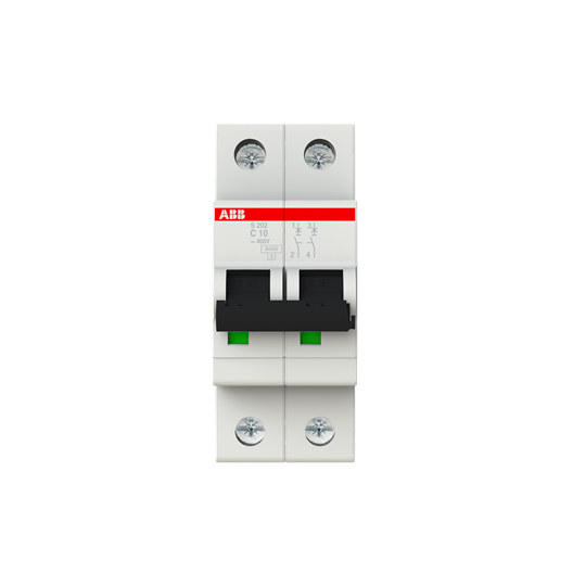Автоматический выключатель ABB S202-C10 2P 6kA 10А 2CDS252001R0104