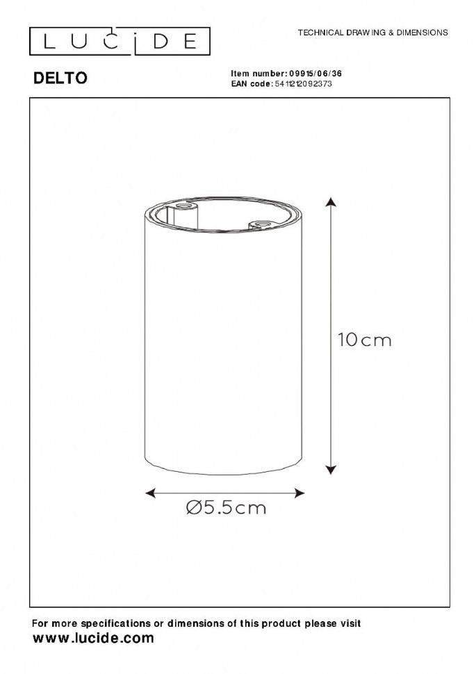 Накладной светильник Lucide Delto 09915/06/36