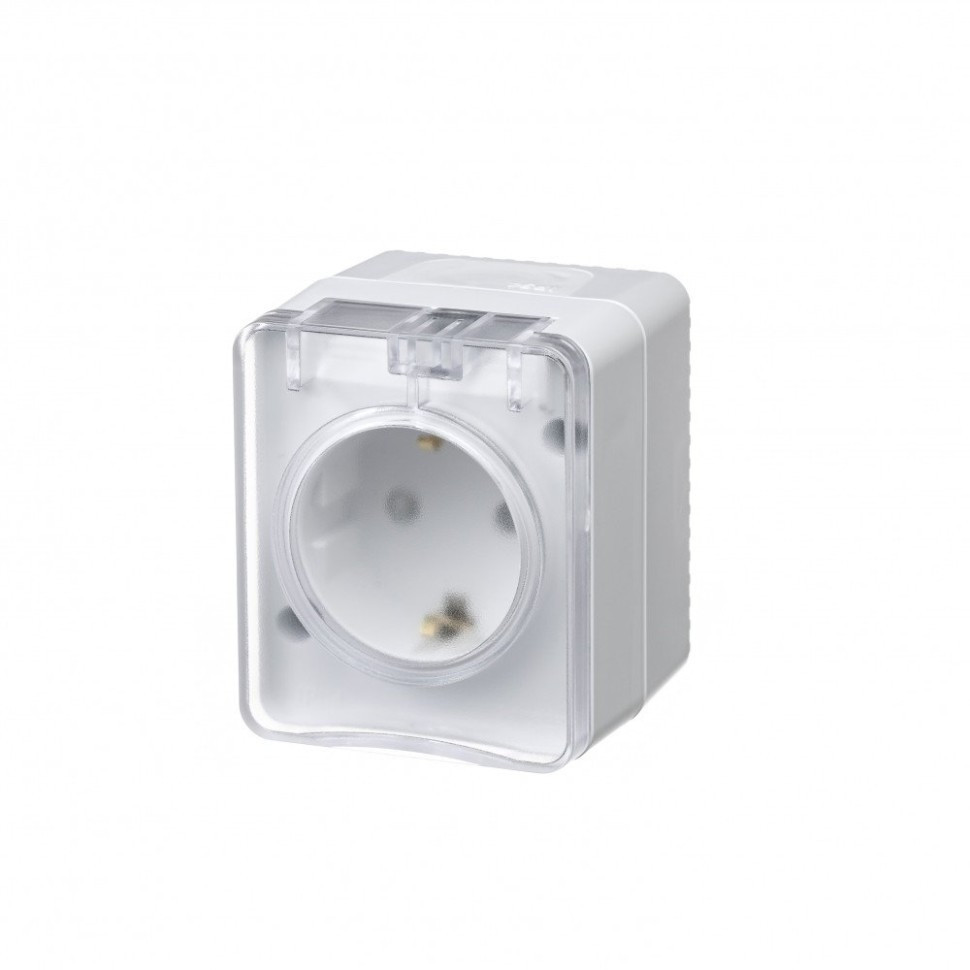 Розетка с заземлением со шторками 16А 250B Systeme Electric AtlasDesign Profi54, белый ATN540145