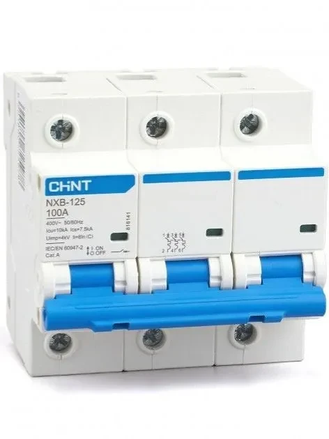 Автоматический выключатель CHINT NXB-125 3P 100А 10kA х-ка C 816141