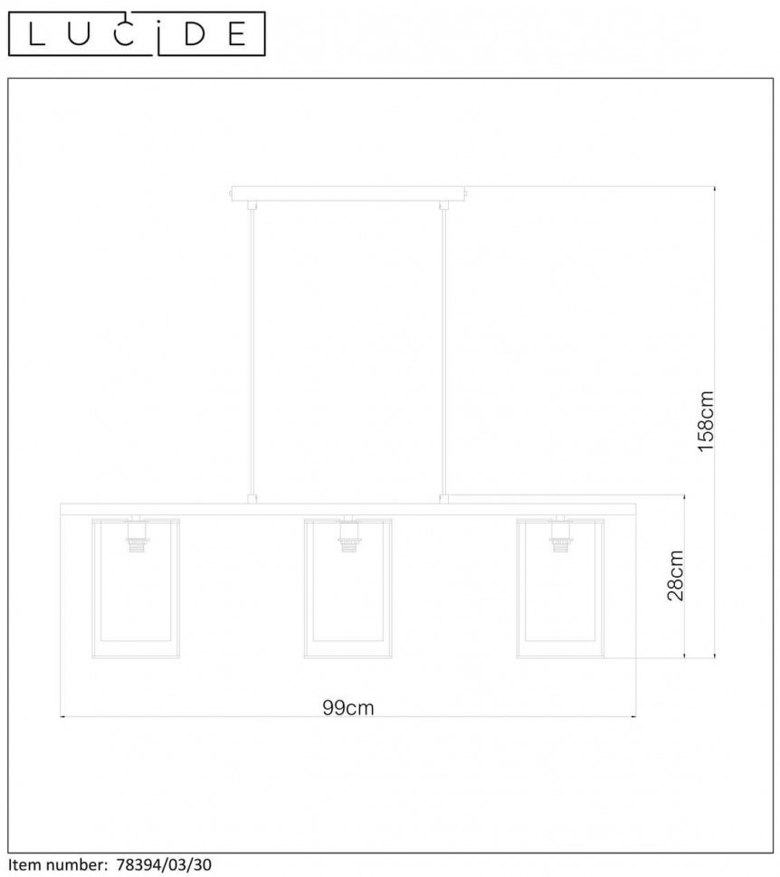 Подвесной светильник Lucide DOUNIA 78394/03/30