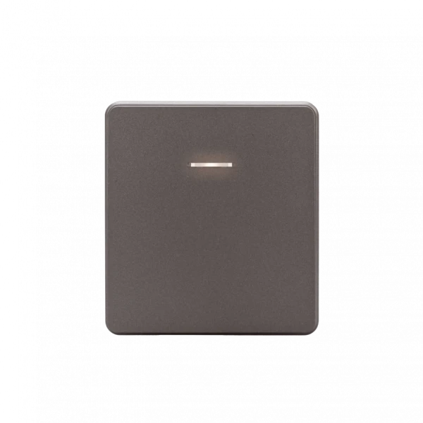 KRANZ Выключатель ROUND 1 кл с подсветкой 10А с/у титан KR-78-0713-2