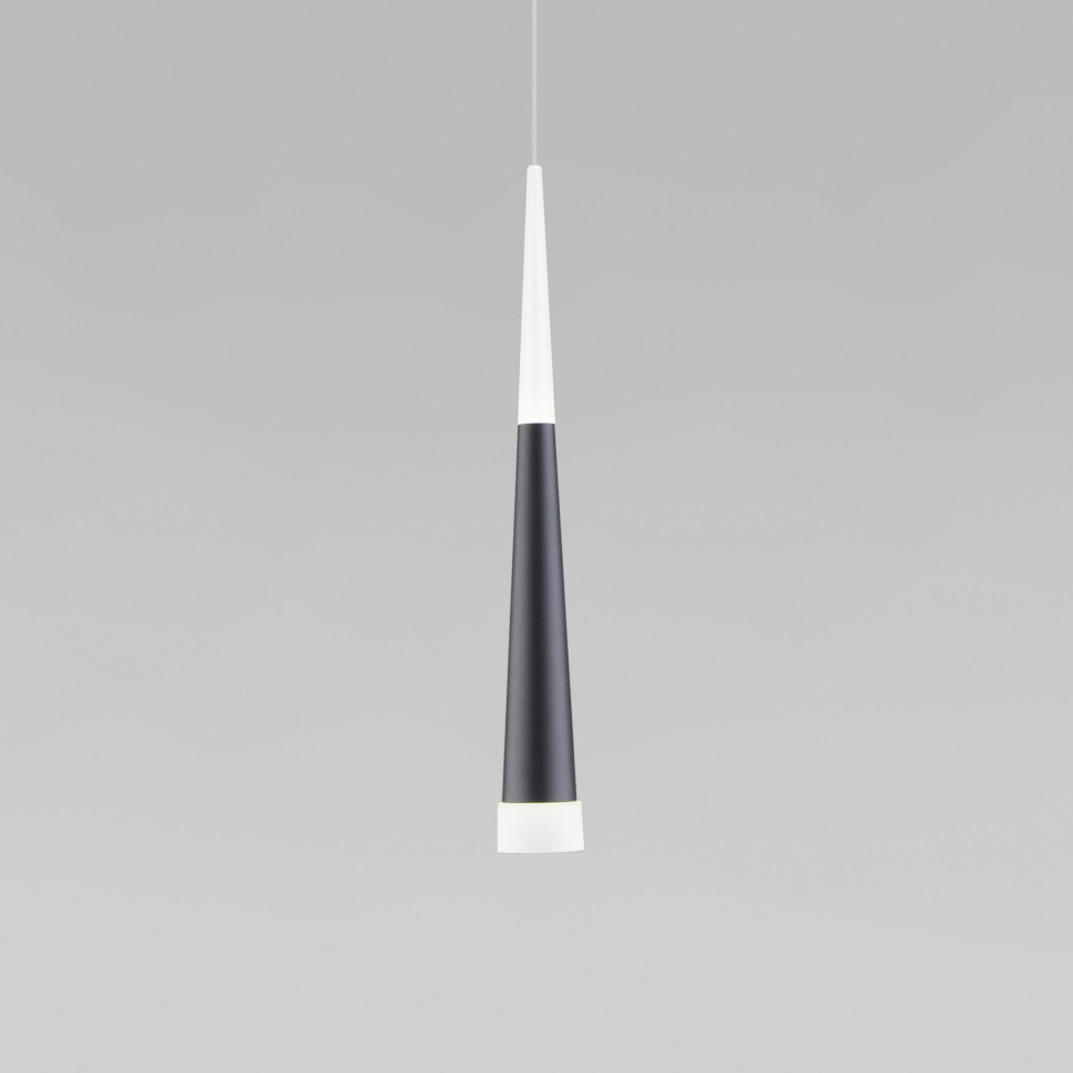 Подвесной светодиодный светильник DLR038 7+1W 4200K черный матовый