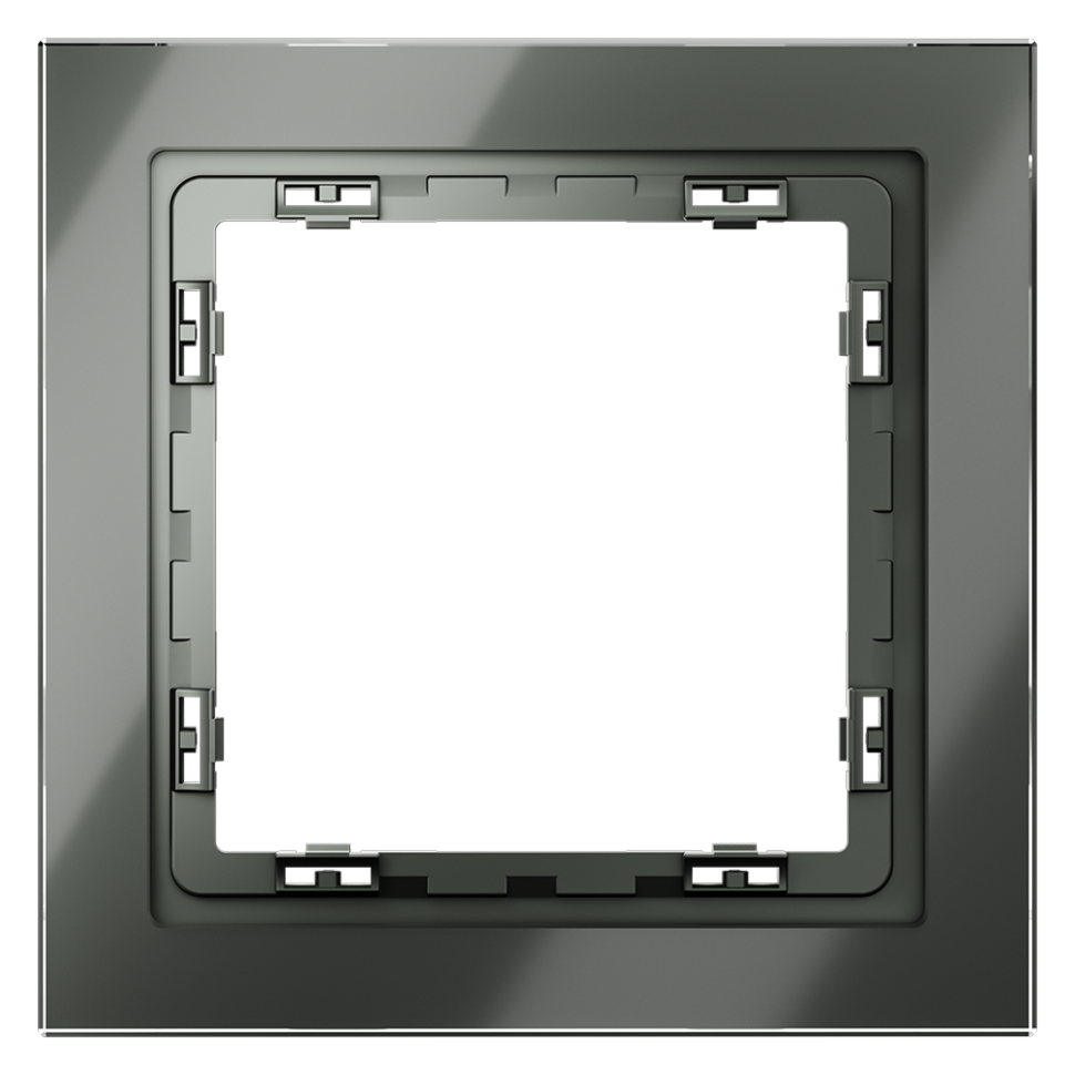 Рамка стеклянная VOLTUM S70 на 1 пост, (титан, стекло)