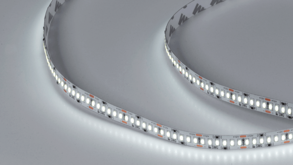  SWG Standard Светодиодная лента 3014, 240 LED/м, 24 Вт/м, 12В , IP20, Цвет: Холодный белый, SWG4240-12-24-W-M