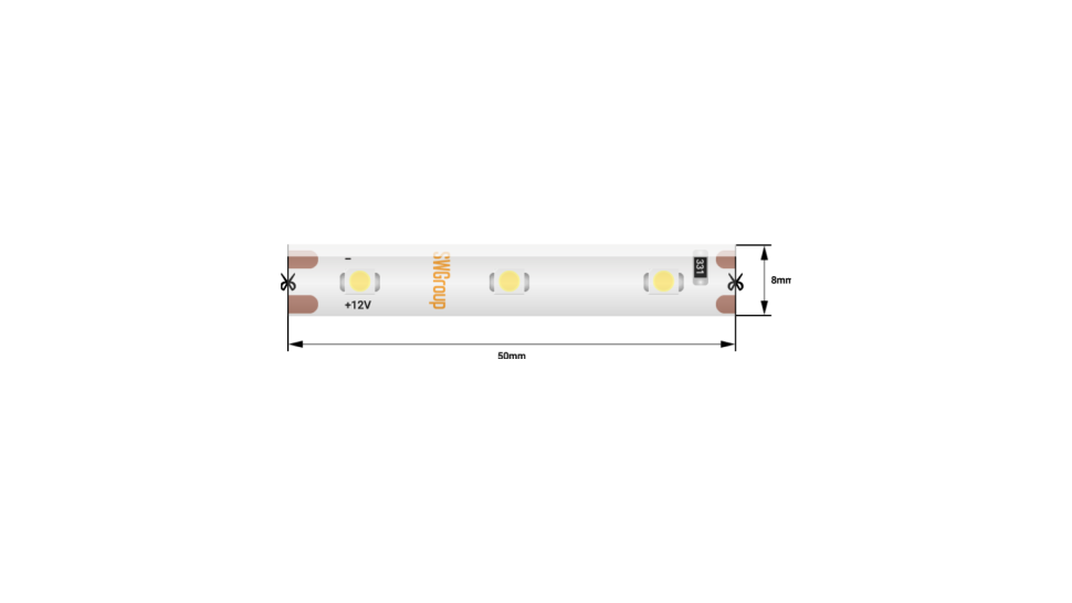 SWG Standard Светодиодная лента 3528, 60 LED/м, 4,8 Вт/м, 12В , IP20, Цвет: Желтый, SWG360-12-4.8-Y-M