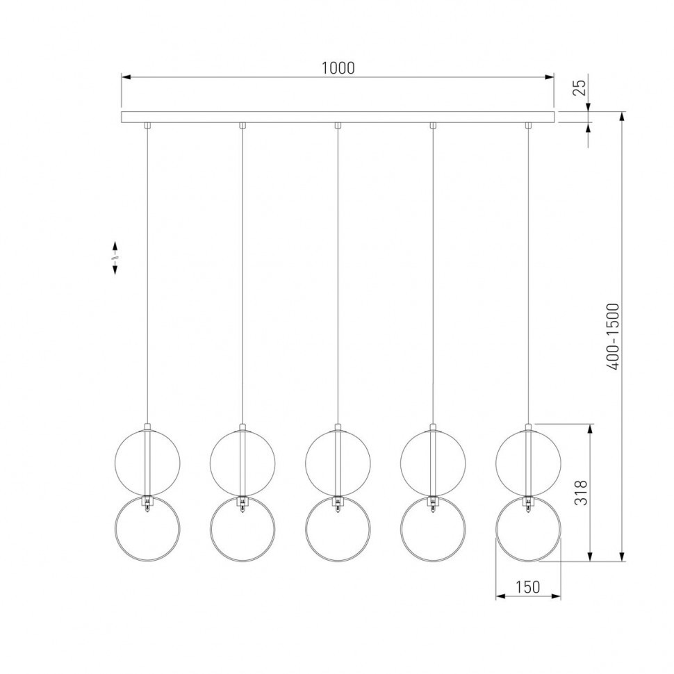 Подвесной светильник Eurosvet Selisa 50092/5 хром/дымчатый a060588
