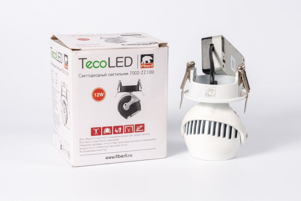 Встраиваемый светодиодный светильник Fiberli 7002-ZZ10W(W) 12130501