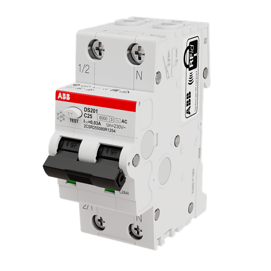 Дифференциальный автомат ABB DS201 C25 AC30 1P+N 25A 30мА