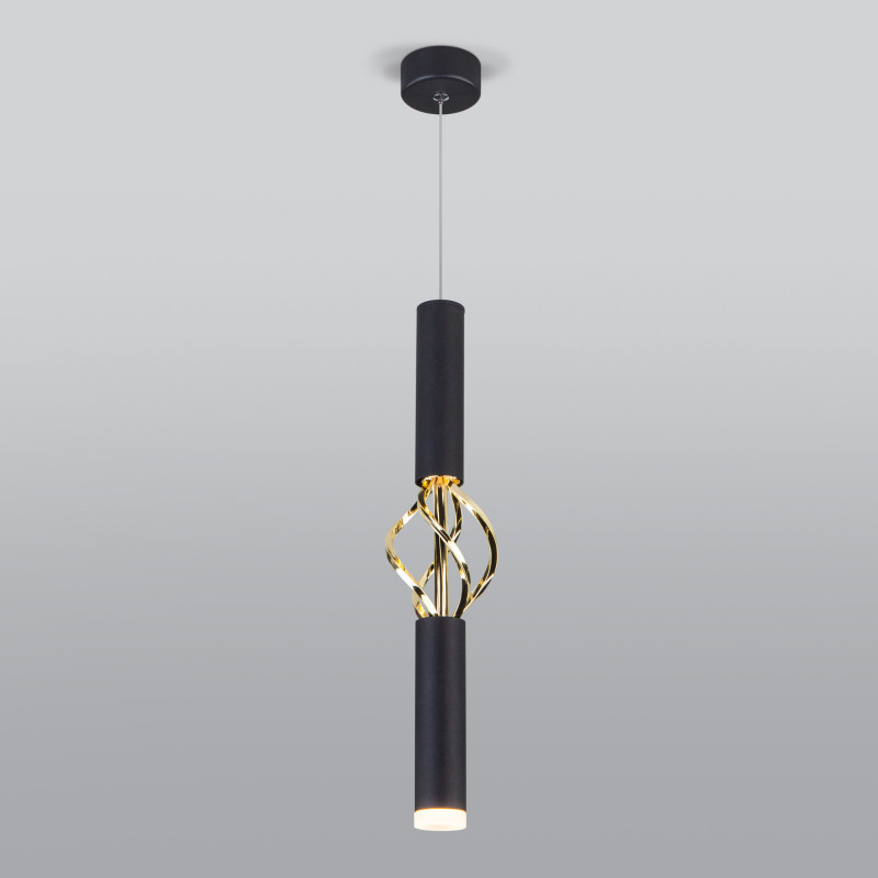 Подвесной светодиодный светильник Eurosvet Lance 50191/1 LED черный/золото