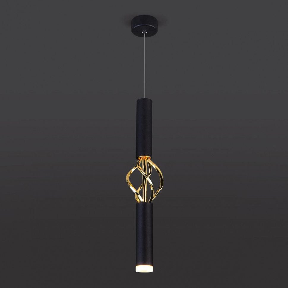 Подвесной светодиодный светильник Eurosvet Lance 50191/1 LED черный/золото