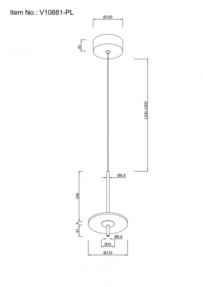 Подвесной светодиодный светильник Moderli Ella V10881-PL