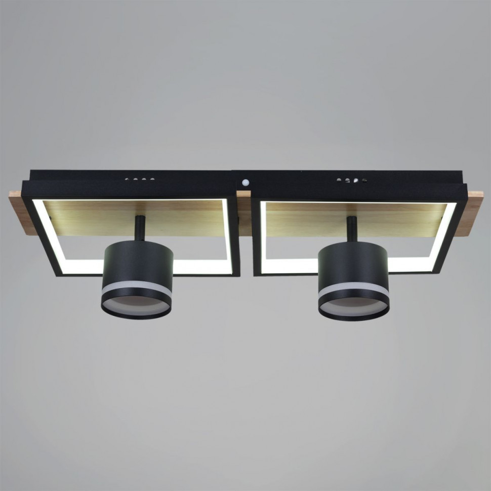 Потолочный светильник Reluce 19560-0.3-2+2 BK+WOOD