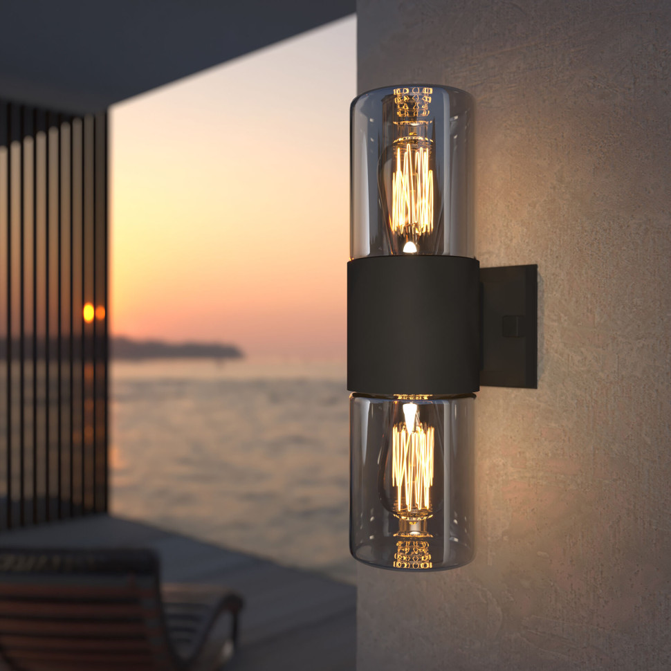 Уличный настенный светильник Roil чёрный IP54 35125/D