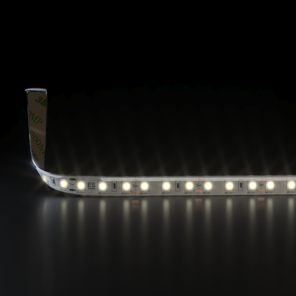 Светодиодная лента 12 В 9,6 Вт/м 120 Led/м 2835 IP65, теплый белый 3300K, 5 м Лента светодиодная 12V 9,6W 120Led 2835 IP65 теплый белый, 5м