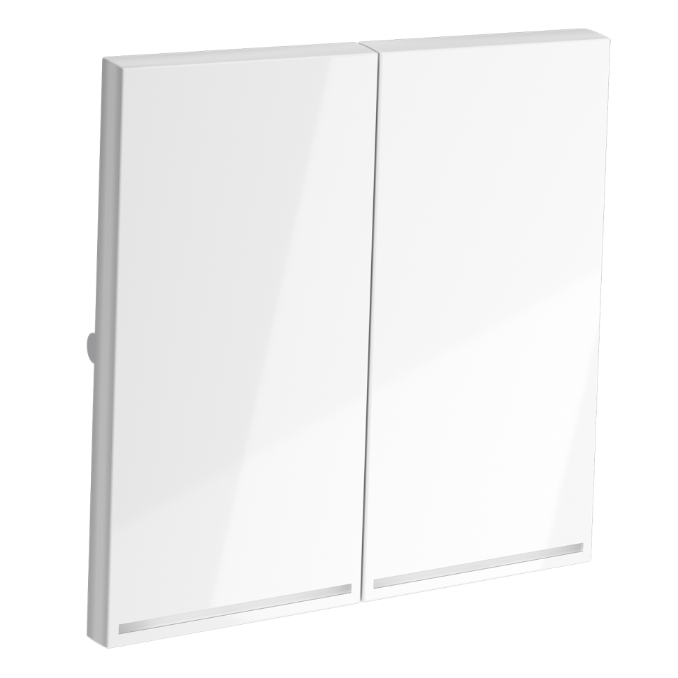 Клавиши для выключателя/переключателя двухклавишного с подсветкой, S70 (белый глянцевый)