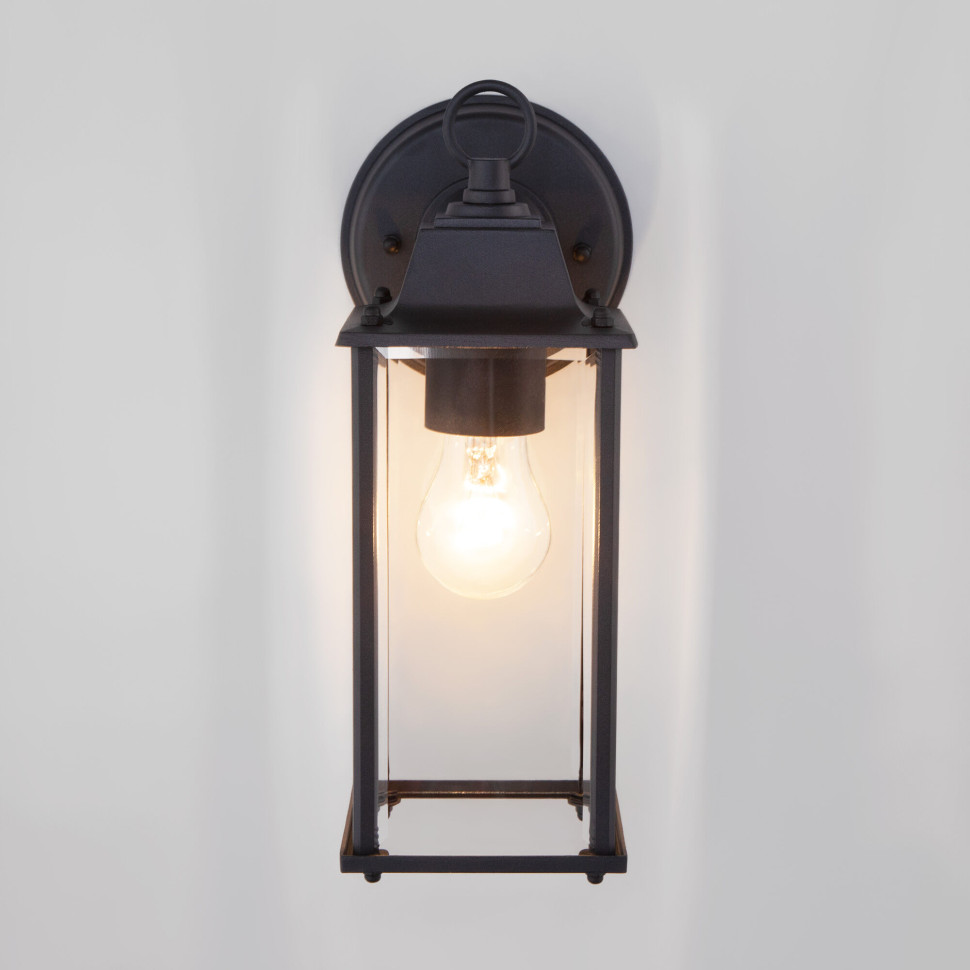 Уличный настенный светильник Brick черный IP33 1008D черный