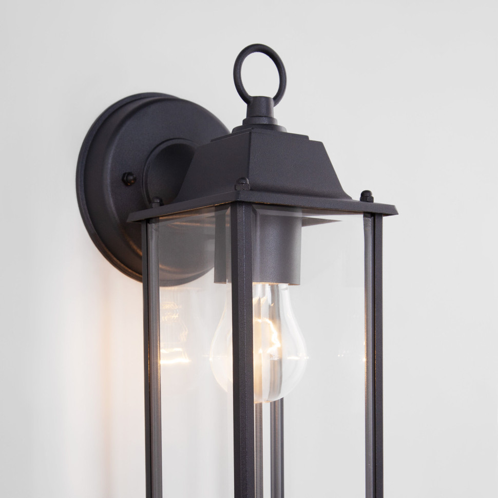 Уличный настенный светильник Brick черный IP33 1008D черный