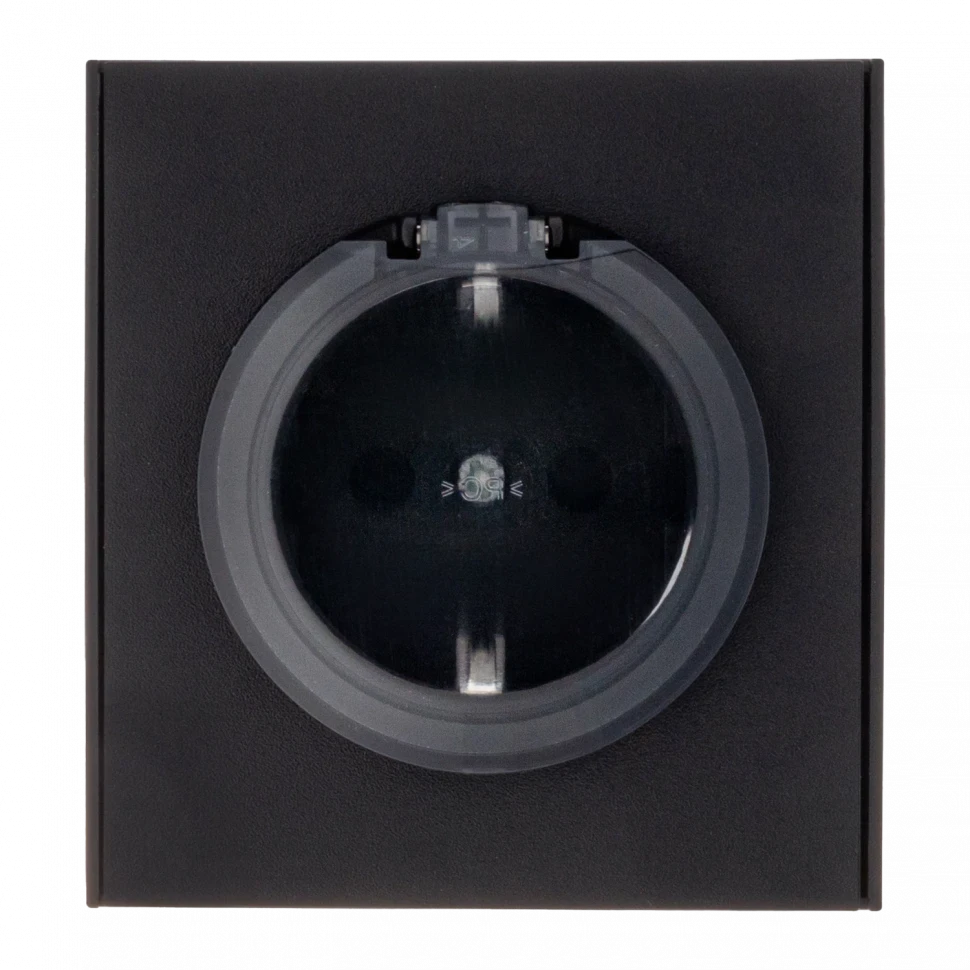 KRANZ Розетка STRONG 1-ая с/з с/у, со шторками и крышкой 16А антрацит KR-78-0702-5