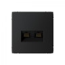 Розетка двойная Schneider Art Gallery RJ-45 кат. 5e, Карбон GAL001085