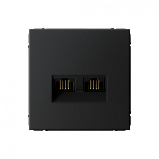 Розетка двойная Schneider Art Gallery RJ-45 кат. 5e, Карбон GAL001085