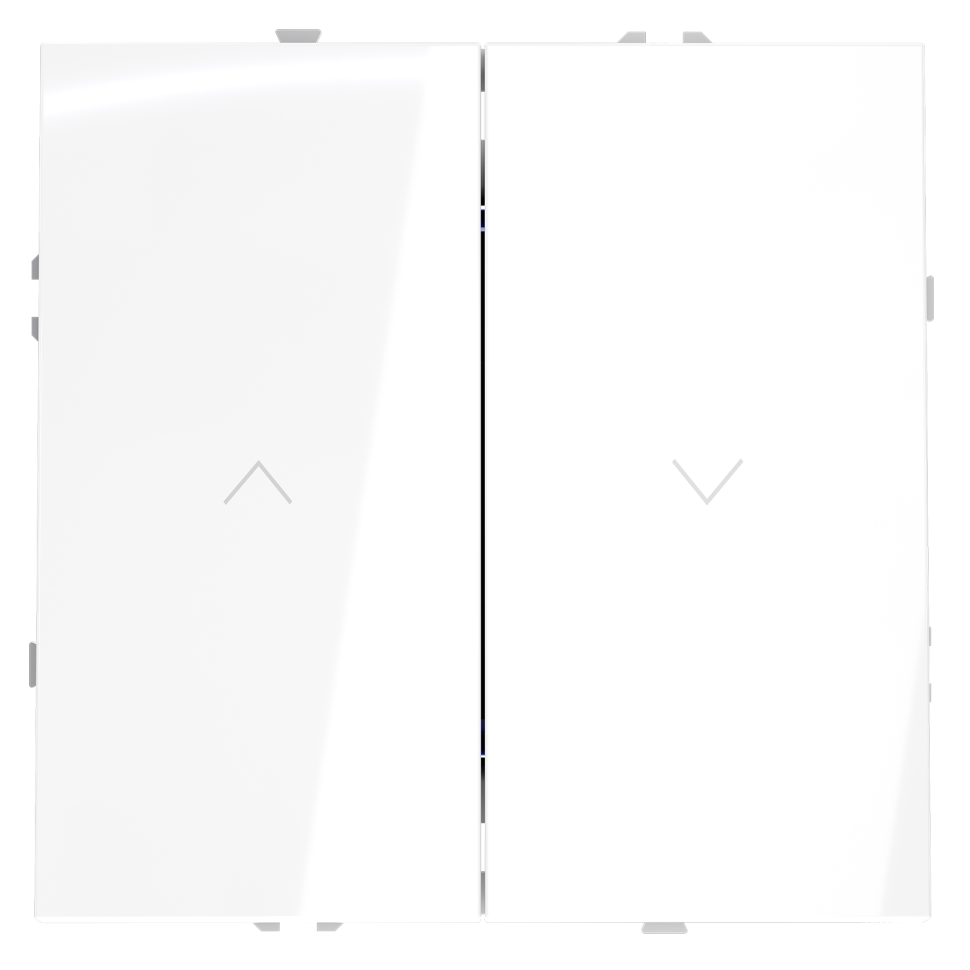 Выключатель встраиваемый VOLTUM S70 для жалюзи 10А, (белый глянцевый)