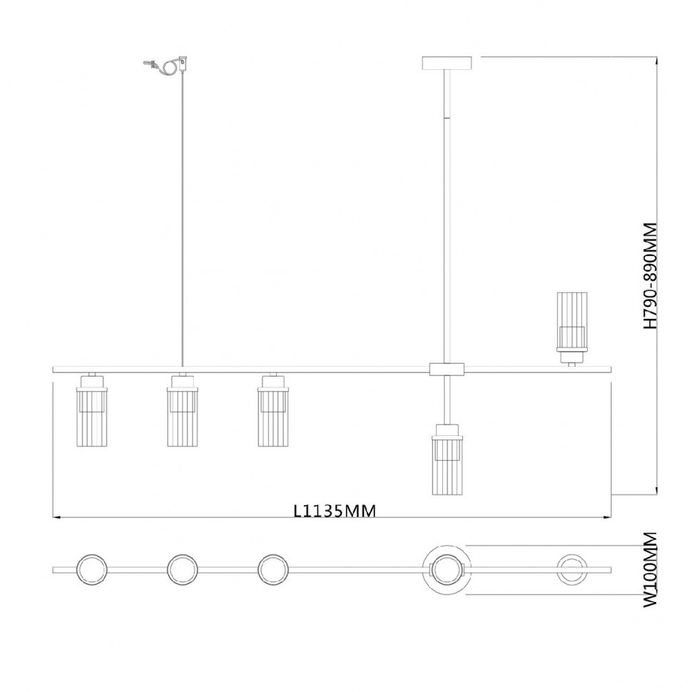 Подвесной светильник Escada Reverse 2100/5P Black