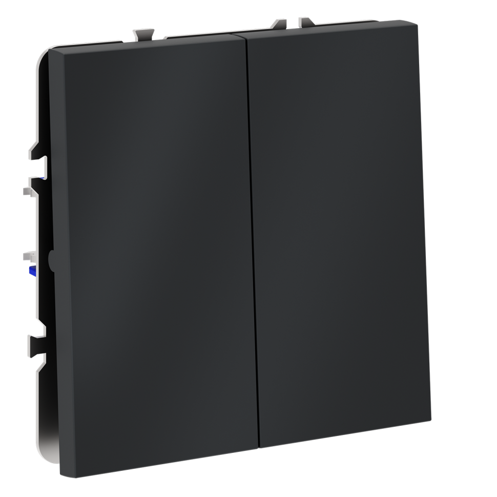 Перекрестный переключатель встраиваемый VOLTUM S70 двухклавишный 10А, (графит)