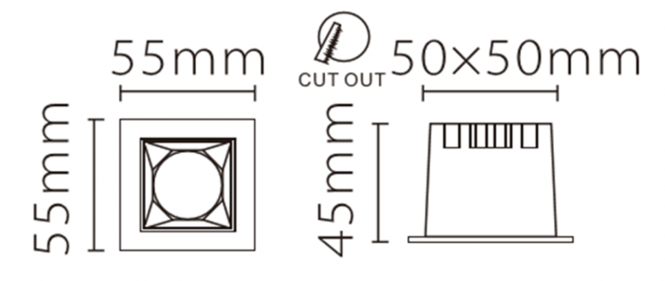Встраиваемый светодиодный светильник Fiberli XL003-1T(W) 12130304