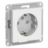 Розетка силовая Systeme Electric Atlas Design со шторками, белая ATN000145