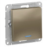 Переключатель одноклавишный Systeme Electric Atlas Design с подсветкой, шампань ATN000563