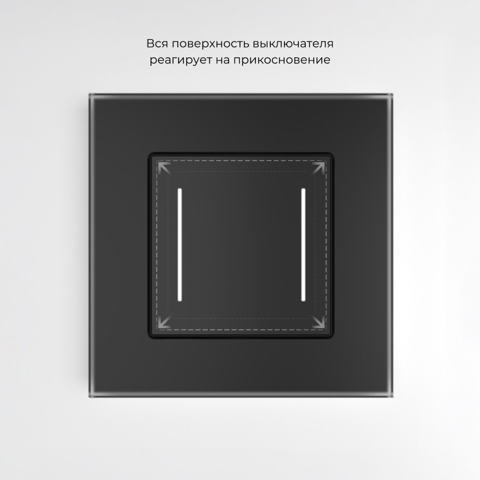 Умный сенсорный выключатель двухклавишный (черный) W4523008