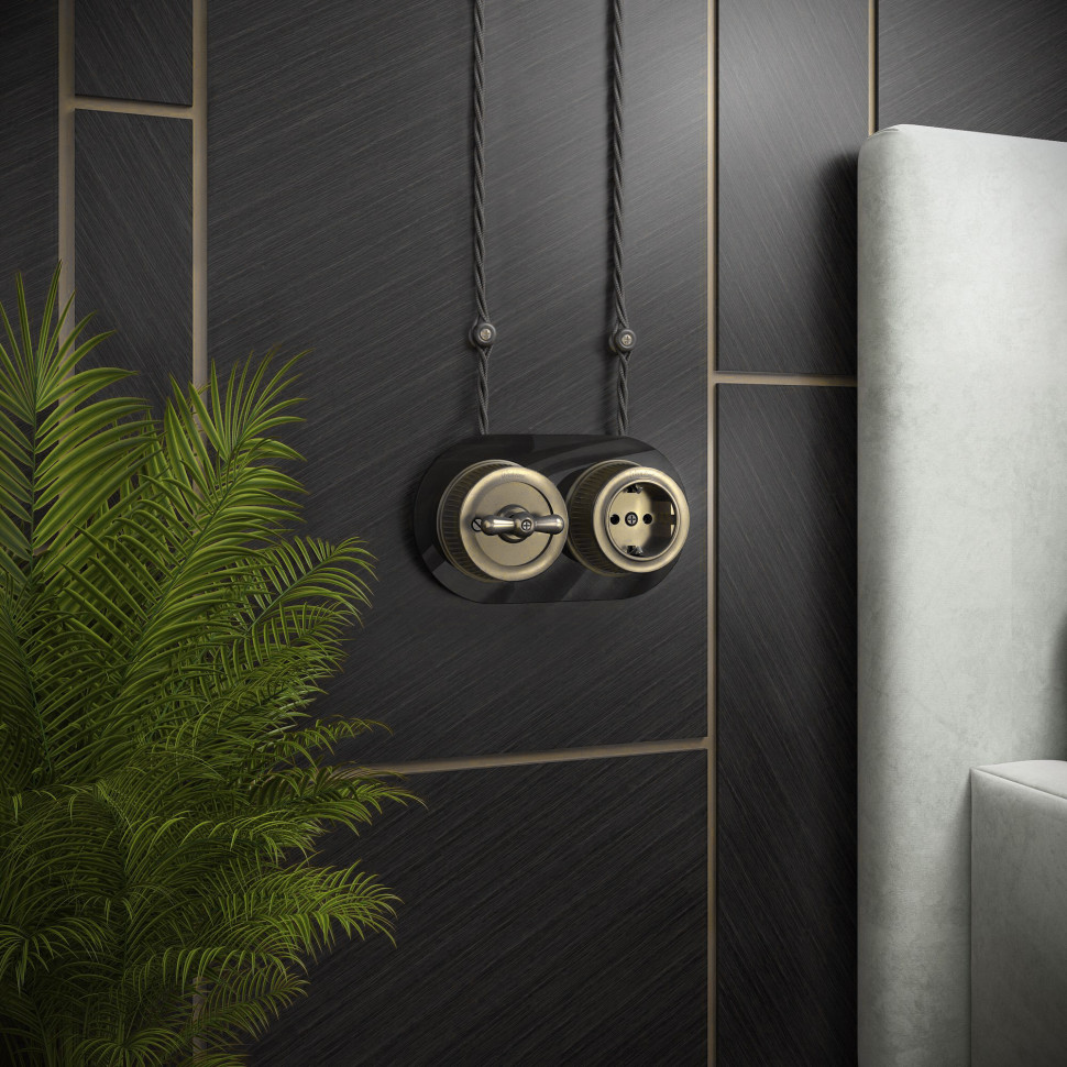 Рамка из стекла на 2 поста черный W0025108