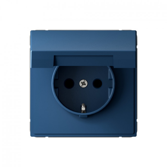 Розетка силовая со шторками и крышкой IP20, Schneider Electric Art Gallery Аквамарин GAL001146