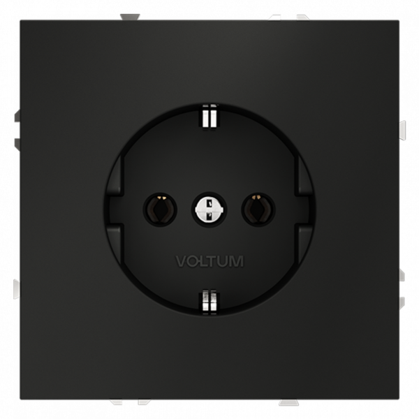 Розетка встраиваемая VOLTUM S70 с заземлением 16А, (черный матовый) VLS040108