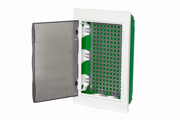 Мультимедийный бокс в нишу 36М белый прозрачная дверь City9 Systeme Electric EZ9E312S2FIT
