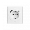 KRANZ Розетка STRONG 1-ая с/з с/у з/ш 16А с USB A+C быстрой зарядки 5В/3А жемчуг KR-78-0704-4