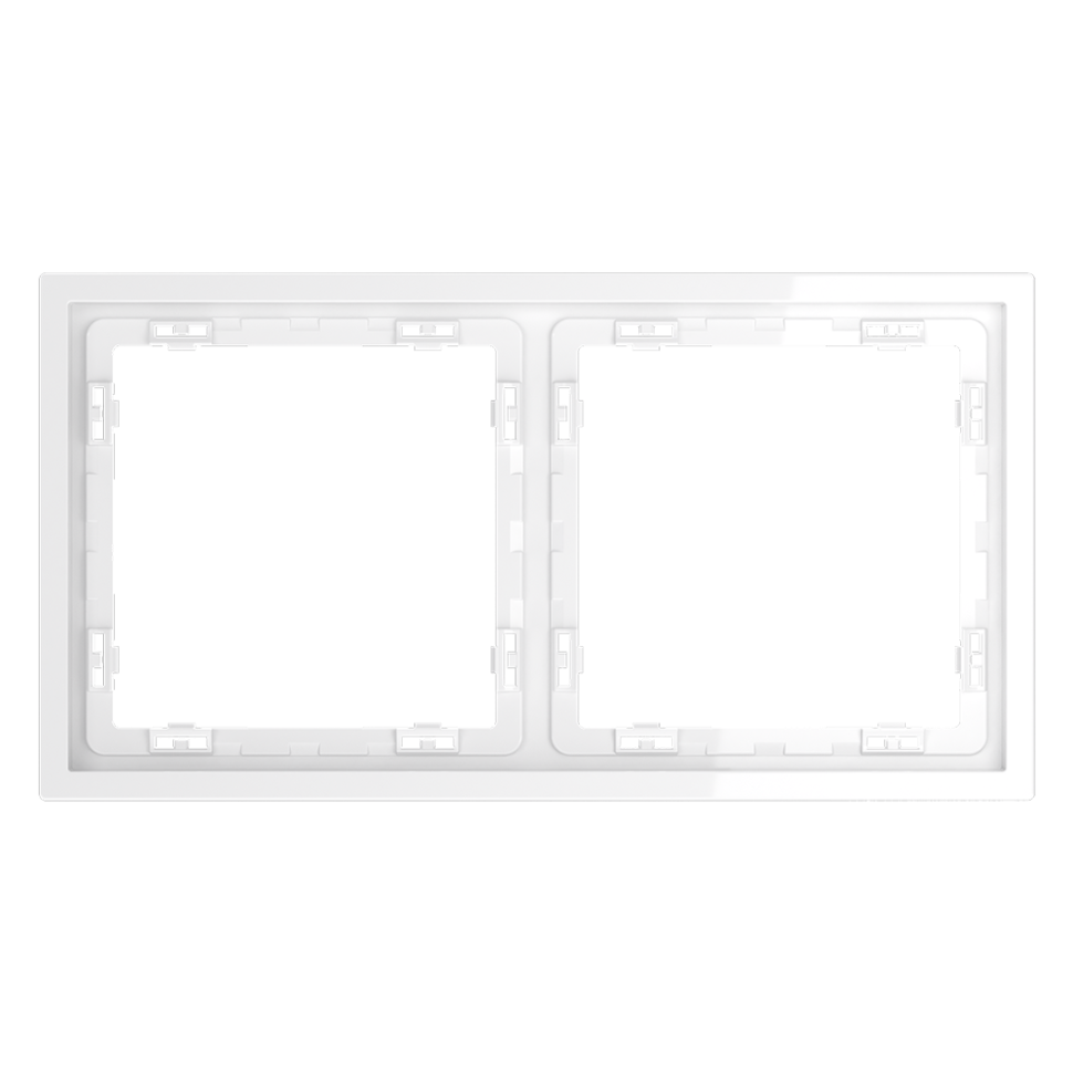 Рамка пластиковая VOLTUM S70 на 2 поста, (белый глянцевый)