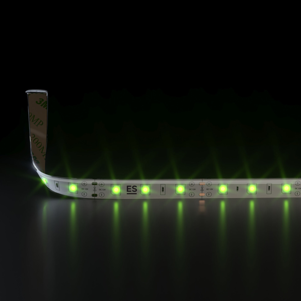 Светодиодная лента 12 В 4,8 Вт/м 60 Led/м 2835 IP65, зеленый, 5 м Лента светодиодная 12V 4,8W 60Led 2835 IP65 зеленый, 5м