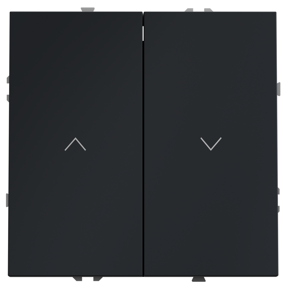 Выключатель встраиваемый VOLTUM S70 для жалюзи 10А, (графит)