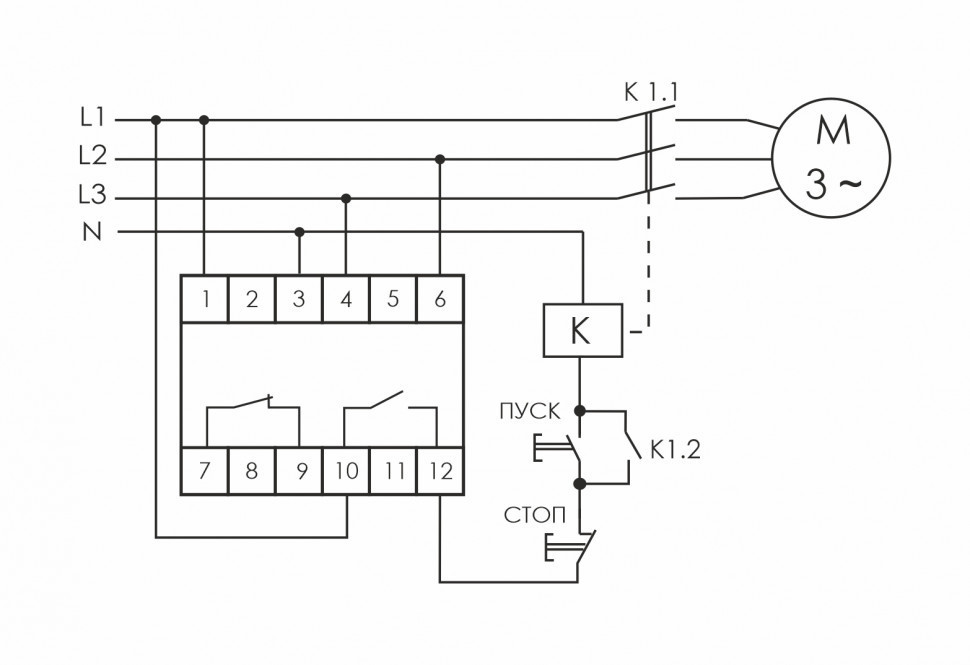Реле контроля наличия, асимметрии фаз CZF-312