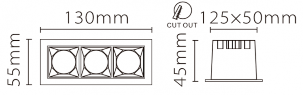 Встраиваемый светодиодный светильник Fiberli XL003-3T(W) 12130305