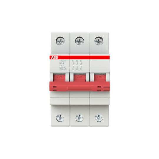 Рубильник ABB SHD203/63 AC/DC 3P 63A 10кА 2CDD273111R0063
