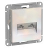 Розетка двойная Systeme Electric Atlas Design RJ-45 кат. 5е, жемчуг ATN000485